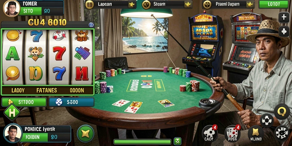 Screenshot menampilkan tampilan antarmuka utama GAMERP.