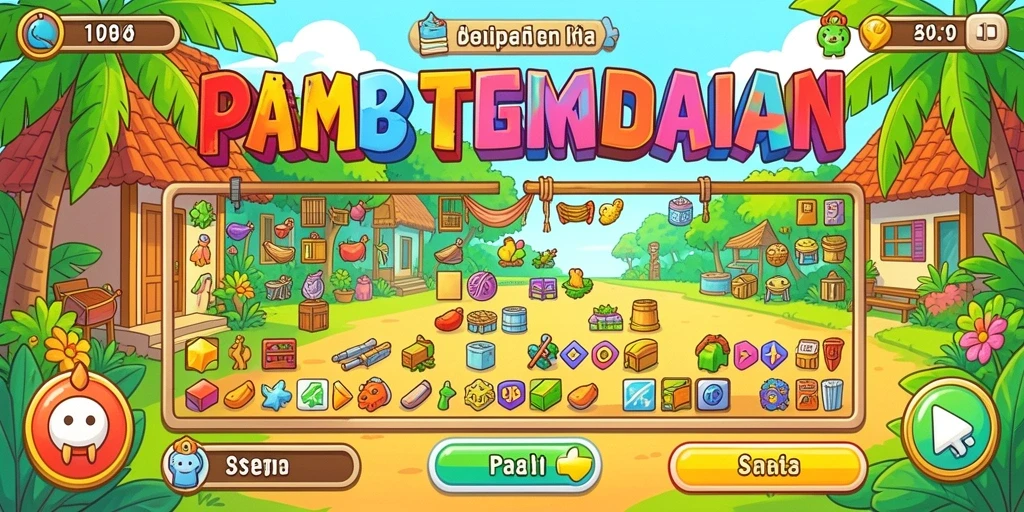 Tampilan utama aplikasi dengan berbagai pilihan permainan.